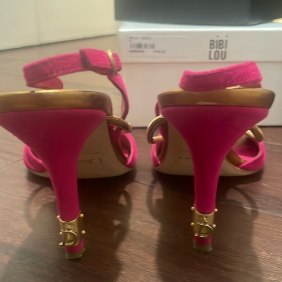Christian DIOR- pink suede Slingback Heel Sandal - Picture 4 of 9